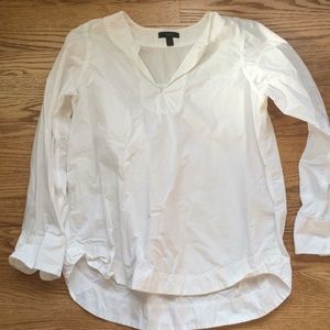 J crew white cotton tunic blouse Sz S
